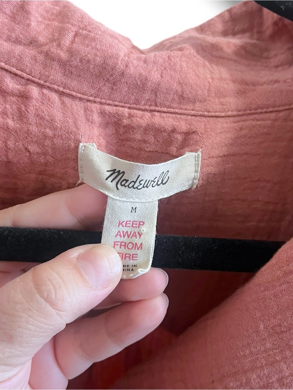 Madewell Dusty Rose Double Gauze Camp Shirt Button Front Boho Blouse Medium - Picture 5 of 7